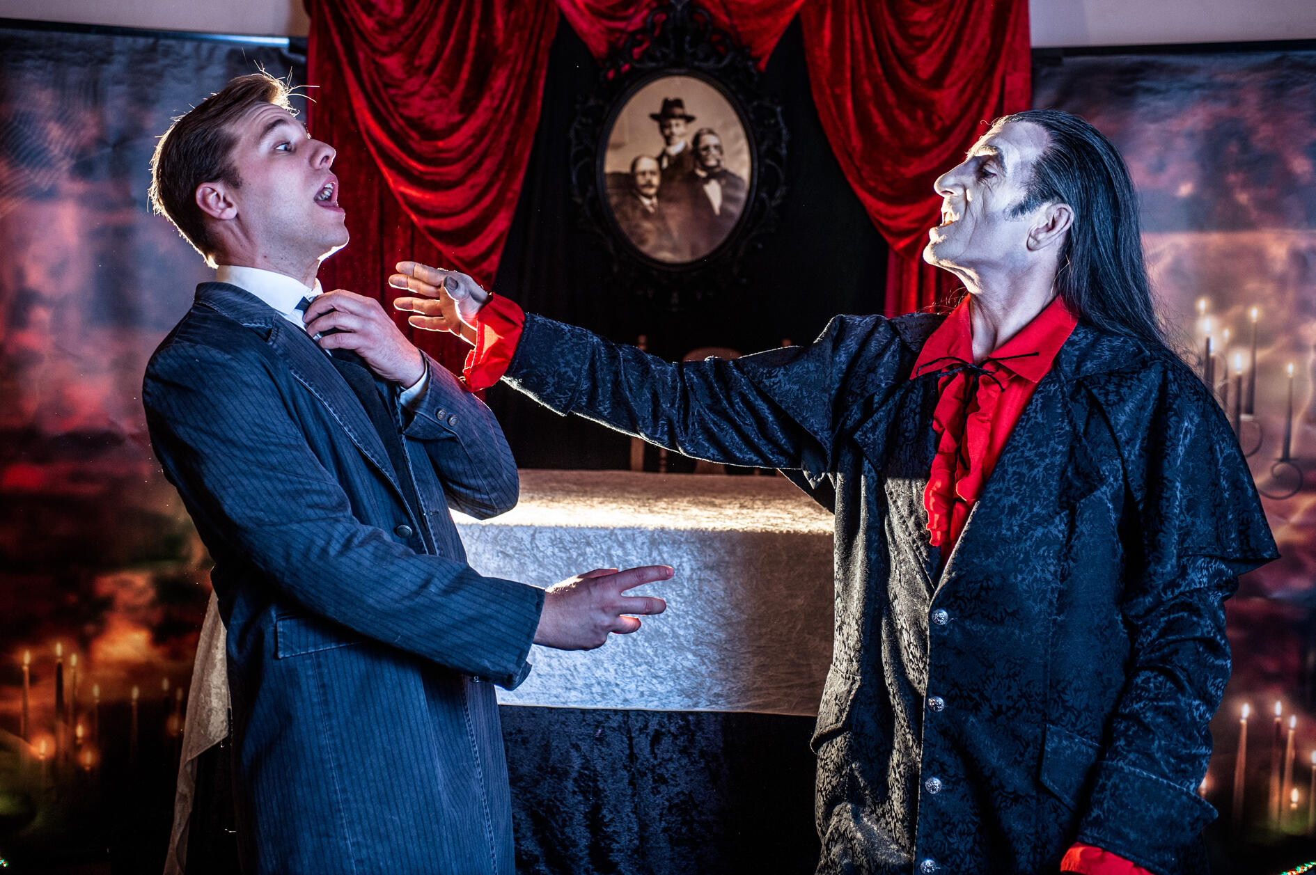 Rollenportraits für das Gruseldinner "Dracula" auf der Burg Stettenfels, 17. Dezember 2015